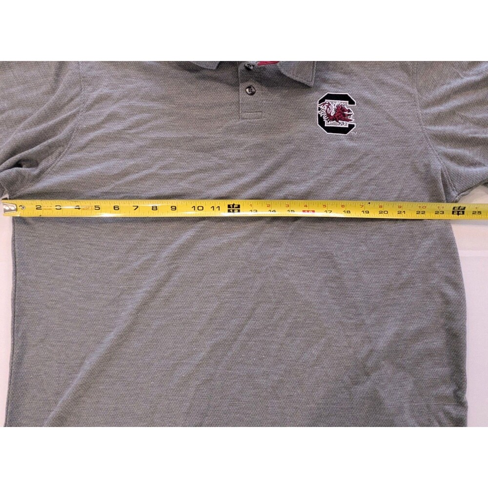 Champion Men's USC Gamecocks Grey Collared Shirt - Picture 5 of 9
